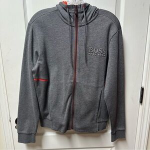 Hugo Boss Charcoal Gray Hoodie Jacket